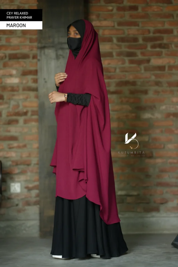 CEY Relaxed PRAYER KHIMAR-MAROON