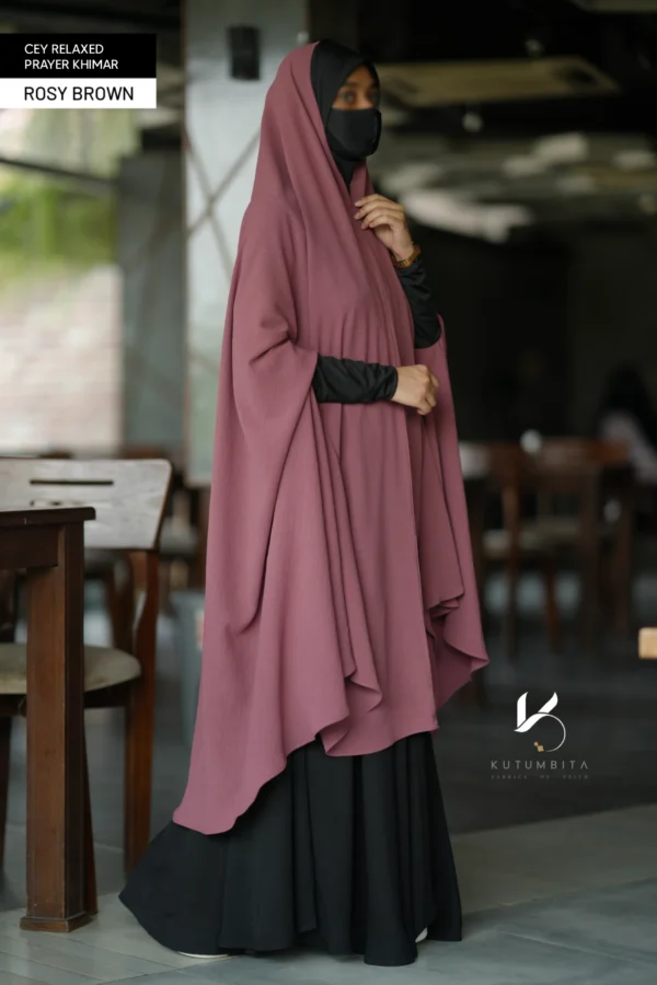 CEY RELAXED PRAYER KHIMAR-ROSY BROWN