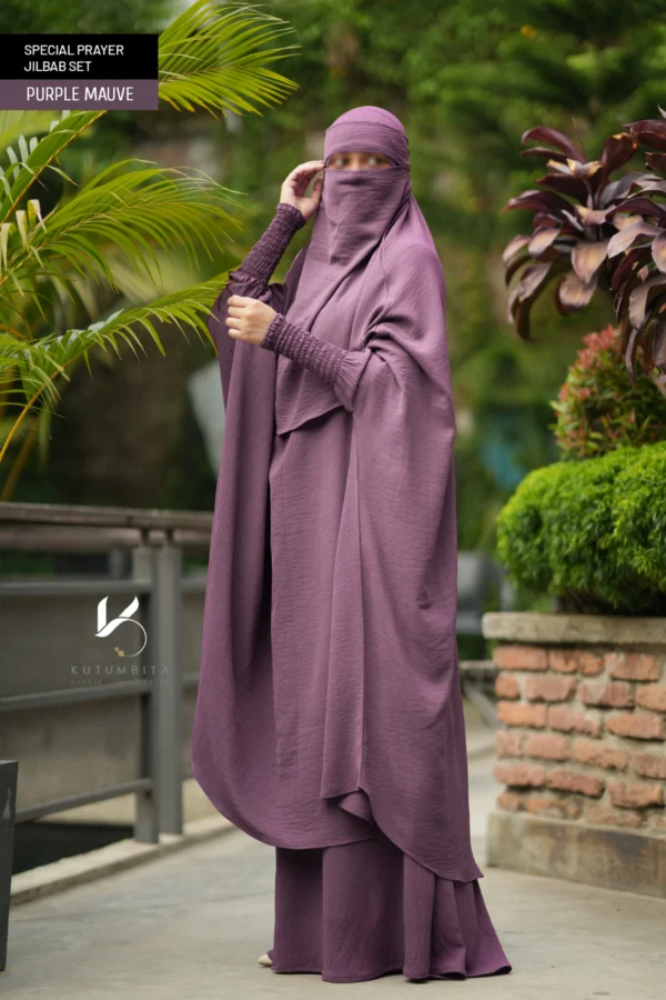 SPECIAL PRAYER JILBAB SET-PURPLE MAUVE