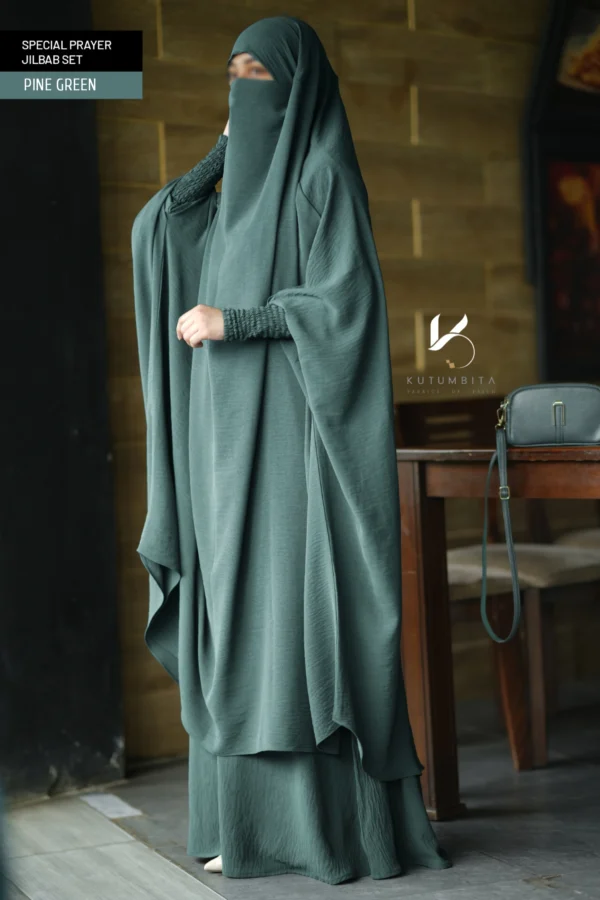 SPECIAL PRAYER JILBAB SET-PINE GREEN