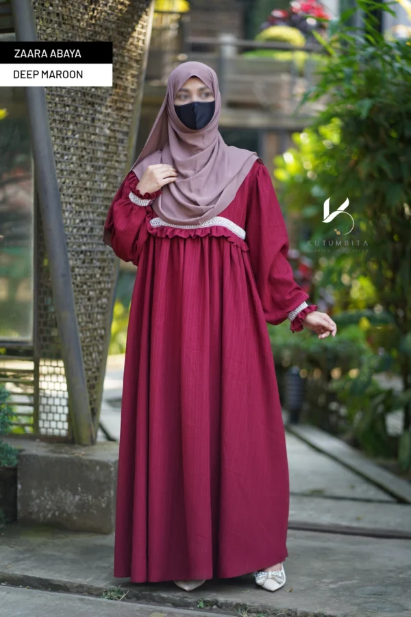 Zaara Abaya-Deep Maroon