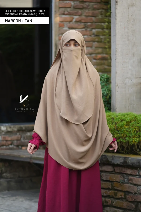 CEY Essential Abaya-Maroon