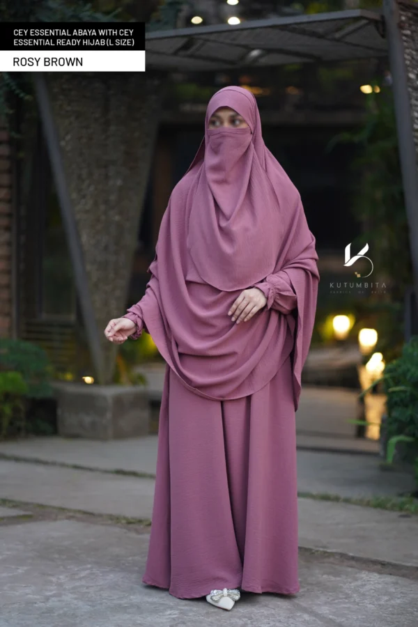 CEY Essential Abaya-Rosy Brown