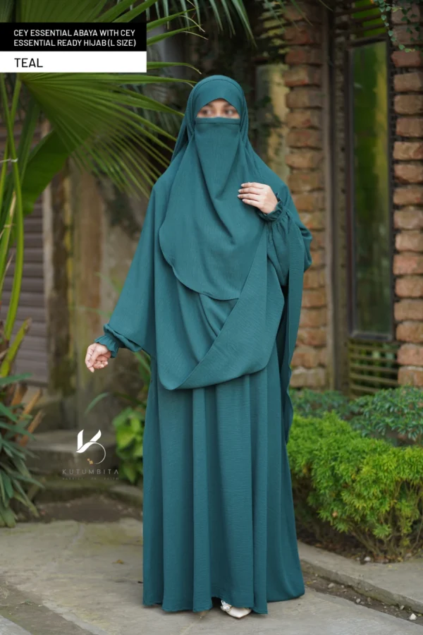 CEY Essential Abaya-Teal
