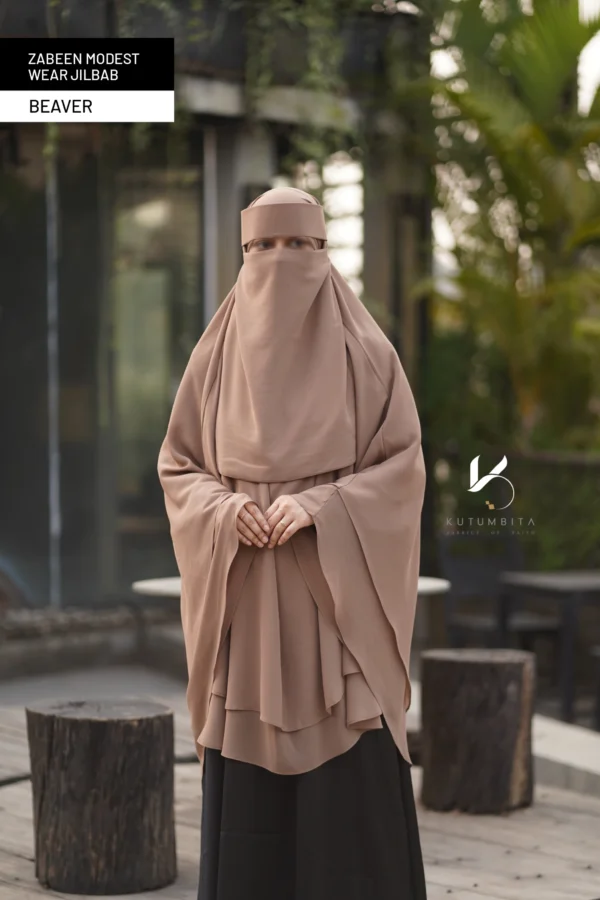 Zabeen Modest Wear Jilbab-Beaver