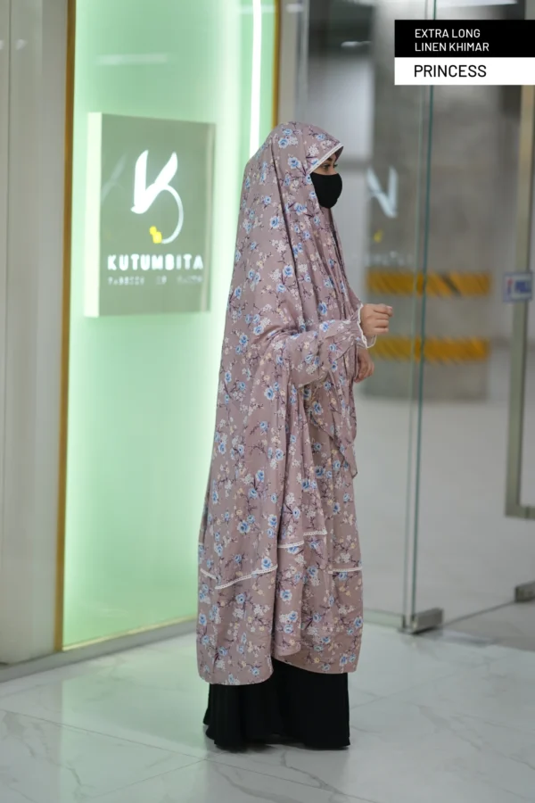 Extra Long Linen Khimar-Lotus