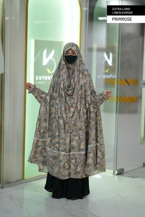 Extra Long Linen Khimar-Primrose